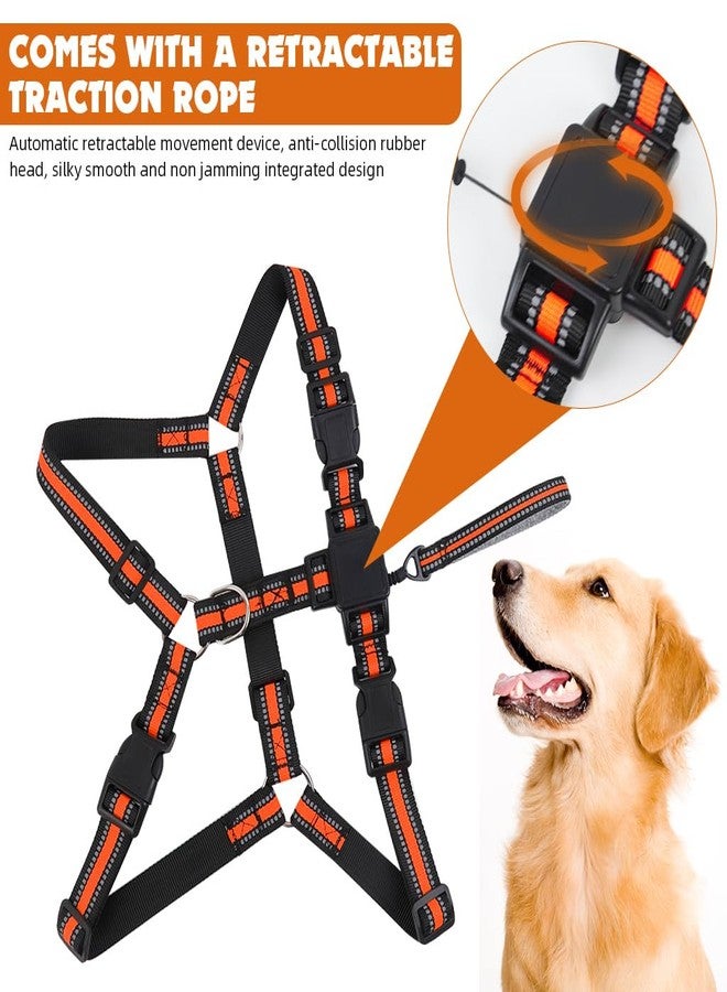 Qpets® No Pull Dog Harness, 2 in 1 Dog Vest Harness with 59 inches Retractable Wire Dog Leash Quick Release Buckle Dog Harness with Night Reflective Strip Design - Image 3